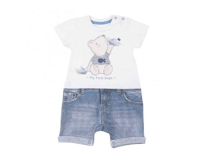 SEVIRA KIDS Combishort B�b� en Coton Bio - Matelot