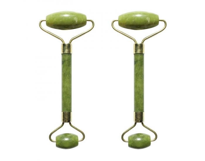 SUN AND SIA Masseurs Visage - Pierre de Jade - Blanc - Lot de 2