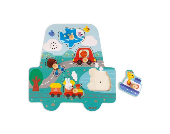 JANOD Puzzle Sonore Les Petits Bolides - D�s 1 an
