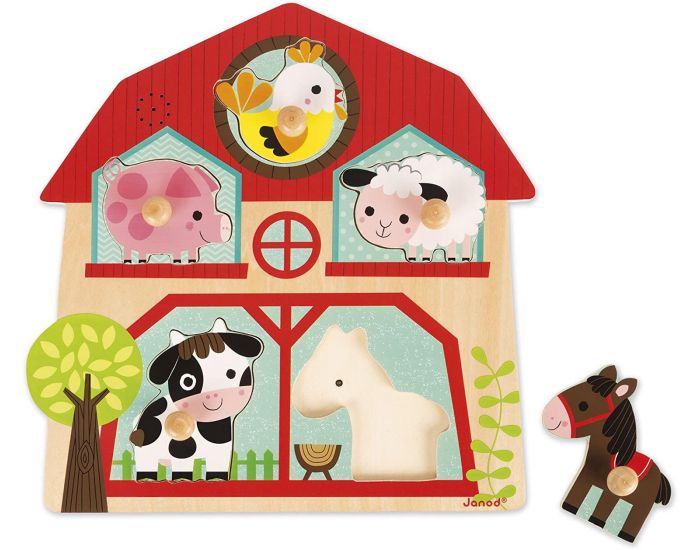 JANOD Puzzle Sonore Les Copains de la Ferme - D�s 1 an
