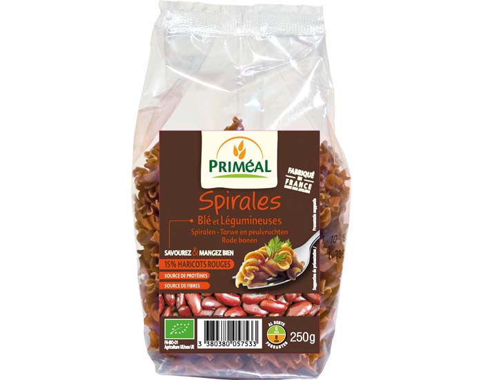 PRIMEAL Spirales Bl� Haricots Rouges - 250 g