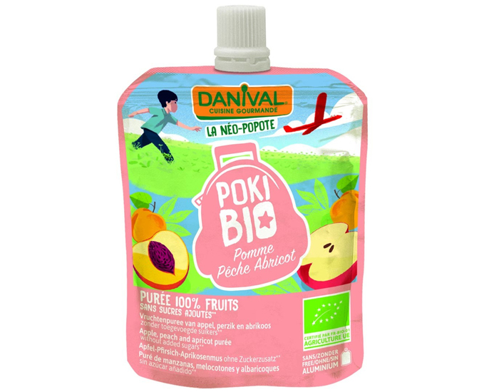 DANIVAL Poki Bio - Gourde Pomme Pche Abricot - 90 g 