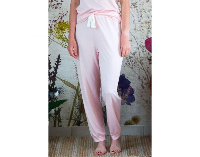 KADOLIS Pantalon de Pyjama Femme en Coton Bio et Tencel Sonora - Bois de Rose