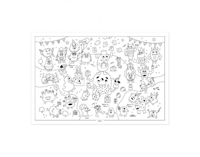 LABEL'TOUR CREATIONS Poster � Colorier P'tits Monstres - D�s 3 ans