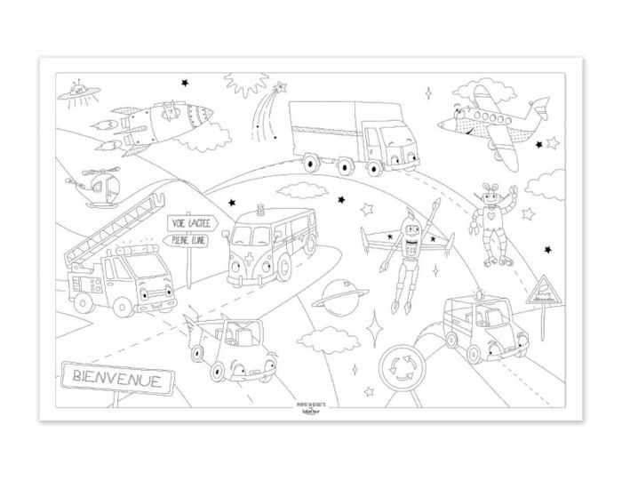 LABEL'TOUR CREATIONS Poster � Colorier Travers�e de l'Espace - D�s 3 ans