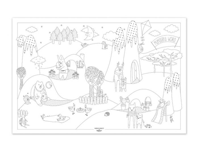 LABEL'TOUR CREATIONS Poster � Colorier - Monde Merveilleux XL - D�s 3 ans