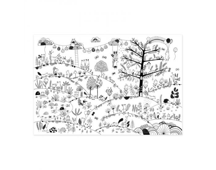 LABEL'TOUR CREATIONS Poster � Colorier - For�t Enchant�e XL - D�s 3 ans