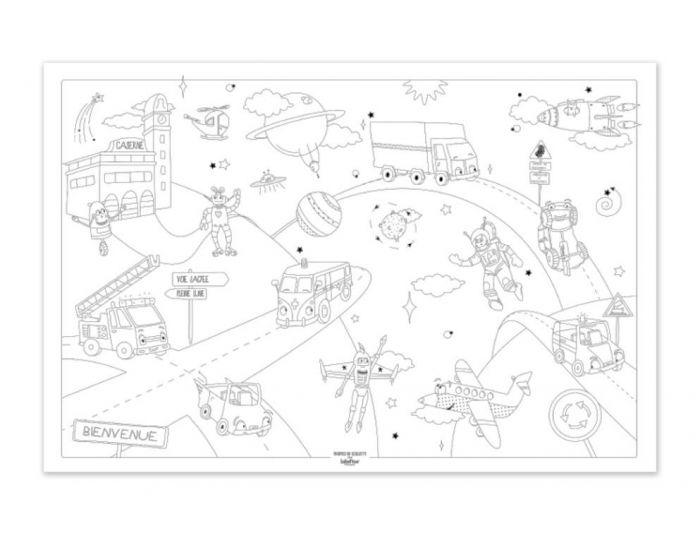 LABEL'TOUR CREATIONS Poster � Colorier Travers�e de l'Espace XL - D�s 3 ans