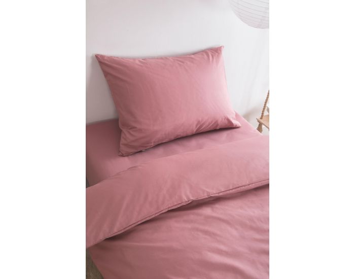 KADOLIS Taie d'Oreiller 100% Coton Bio - Bois de Rose
