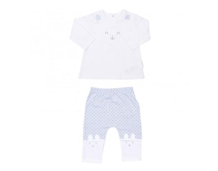 SEVIRA KIDS Pyjama B�b� 2 Pi�ces Coton Bio - Lapin Bleu