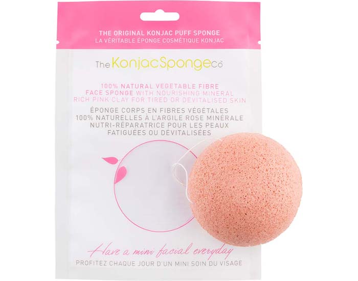 THE KONJAC SPONGE COMPANY Eponge Visage  l'Argile Rose - Peaux Sensibles ou Fatigues
