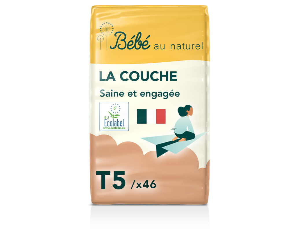 BEBE AU NATUREL La Couche Ecologique - Pack Economique Taille 5 / 11-25 kg A l'unité / 46 couches
