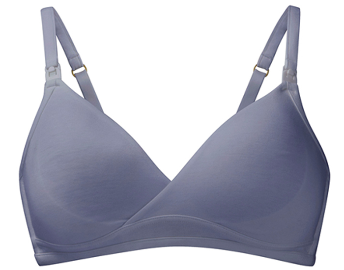 AMORALIA Soutien-Gorge d'Allaitement Sans Armature Second Skin - Bleu Jean
