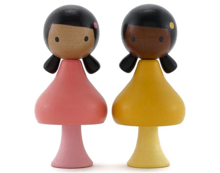 CLICQUES Lot de 2 Figurines en Bois Magntiques - Ruby et Coco - Ds 3 ans