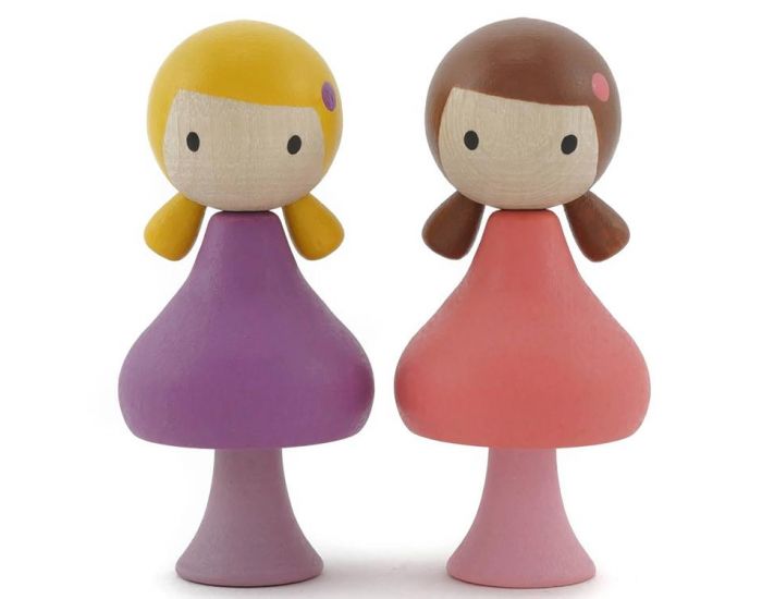 CLICQUES Lot de 2 Figurines en Bois Magntiques - Lucy et Maggie - Ds 3 ans