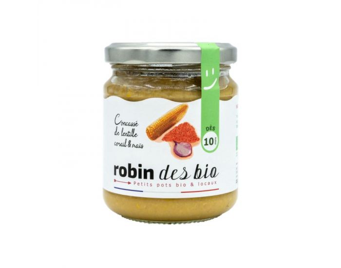 ROBIN DES BIO Concass� de lentilles & ma�s (200g) - d�s 10 mois