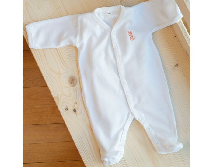 FRENCH POUPON Pyjama Velours En Coton Bio - Blanc