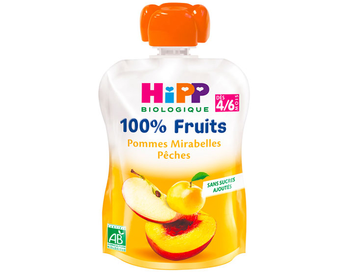 HIPP Gourde 100% Fruits - Dès 4 Mois - 90g