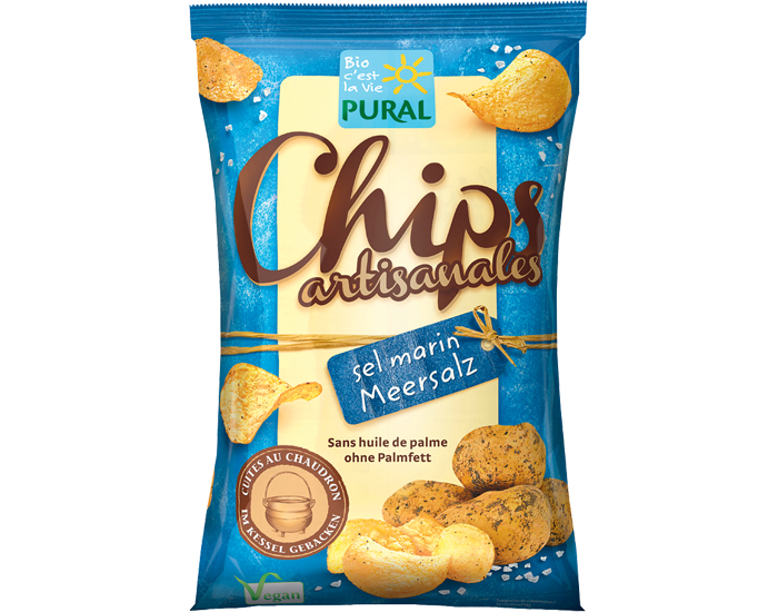 PURAL Chips Artisanales au Sel Marin - 120 g