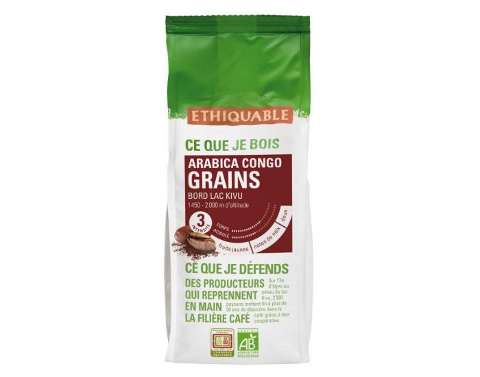 ETHIQUABLE Caf Congo Grains Bio & Equitable - 250 g