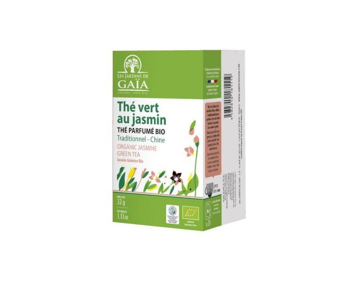 LES JARDINS DE GAIA Th� Vert Jasmin - Parfum� - Traditionnel bio & �quitable - 30 g