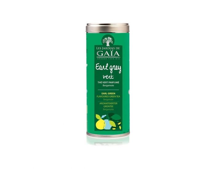 LES JARDINS DE GAIA Th Vert En Tube - Earl Grey Vert Bergamote - 100 g