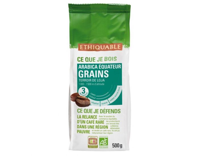 ETHIQUABLE Caf quateur Grains Bio & Equitable - 500 g