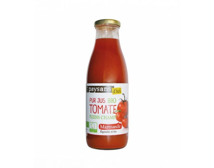 PAYSANS D'ICI Pur Jus de Tomate de Marmande Bio & Equitable - 75 cL