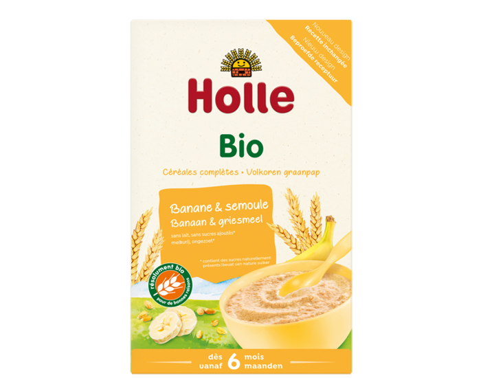 HOLLE Bouillie Banane et Semoule - Dès 6 mois - 250 g