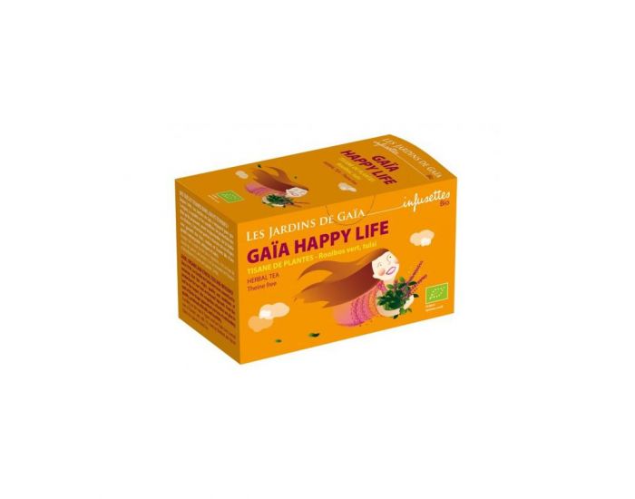 LES JARDINS DE GAIA Happy life - Tisane De Plantes - Rooibos Vert Tulsi bio - 30 g