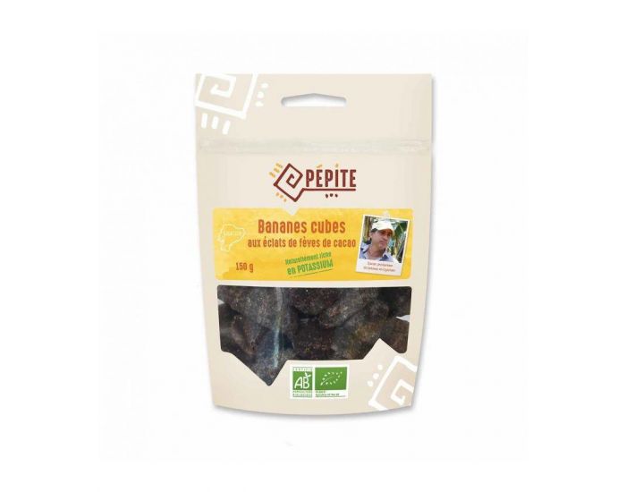 DIRECT PRODUCTEURS Bananes Cubes Aux Fves De Cacao Bio - 150 g