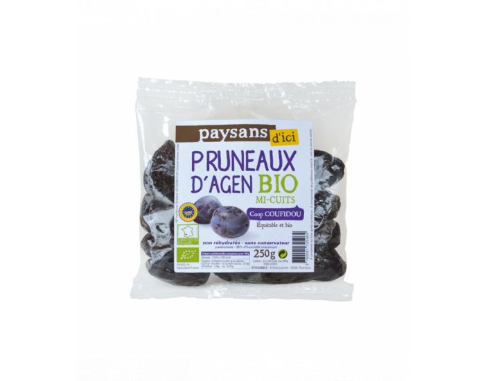PAYSANS D'ICI Pruneaux d'Agen Mi-Cuits Bio & Equitable - 250g