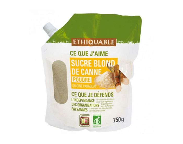 ETHIQUABLE Sucre Blond de Canne Non raffin Bio & Equitable - 750g