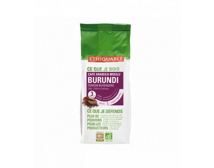 ETHIQUABLE Caf Arabica Moulu Burundi Bio & Equitable - 250 g