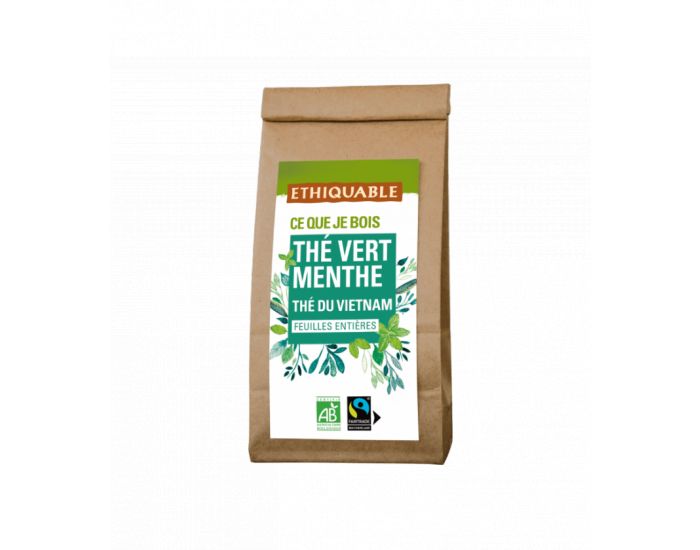 ETHIQUABLE Th� Vert Menthe Bio et Equitable - 100g