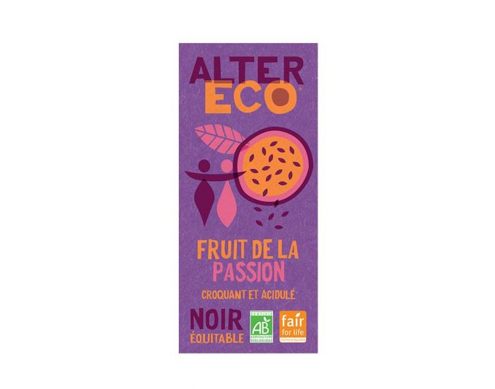 ALTER ECO Chocolat NOIR Fruit de la Passion bio et quitable - 100 g