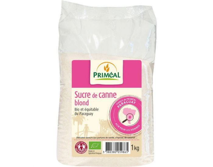 PRIM�AL Sucre de canne blond bio & �quitable - 1 kg