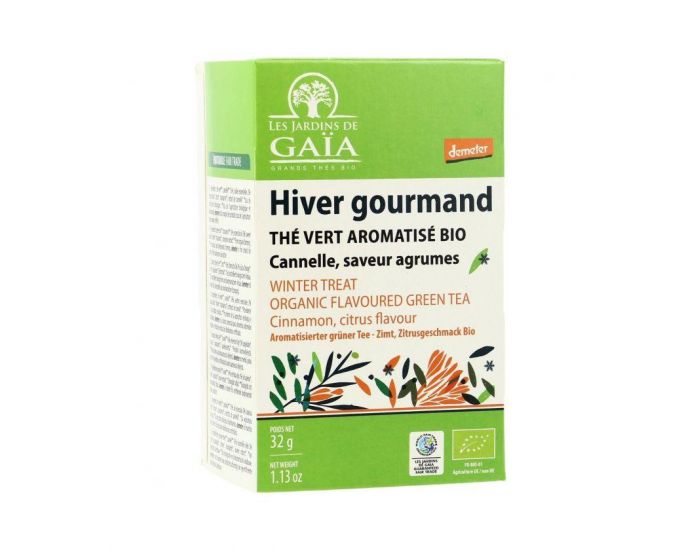 LES JARDINS DE GAIA Hiver Gourmand - Th Vert Agrumes Cannelle - 30 g