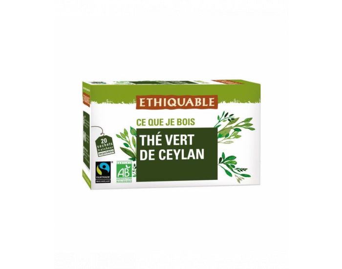 ETHIQUABLE Th Vert de Ceylan Bio & Equitable - 20 Sachets