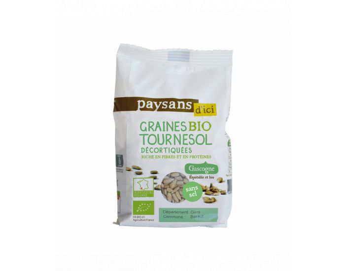 PAYSANS D'ICI Graines de tournesol d�cortiqu�es de Gascogne bio & �quitable - 250 g