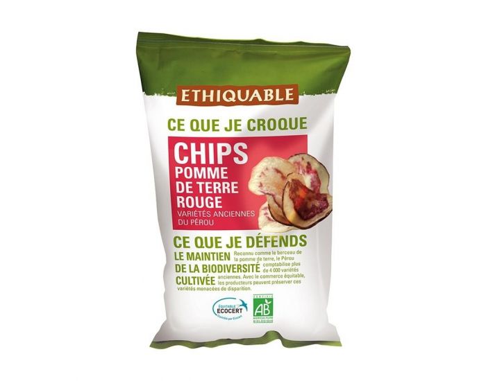 ETHIQUABLE Chips Pomme de Terre Rouge Bio & Equitable - 100 g
