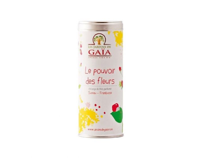 LES JARDINS DE GAIA Le Pouvoir Des Fleurs - Mlange de Ths Parfums (Sureau , Framboise) Bio - 50 g