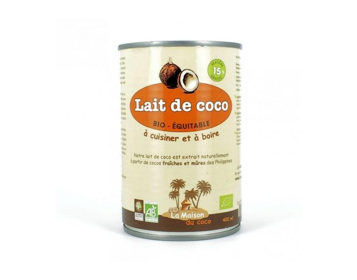 LA MAISON DU COCO Lait De Coco Bio 15% - 400 ml