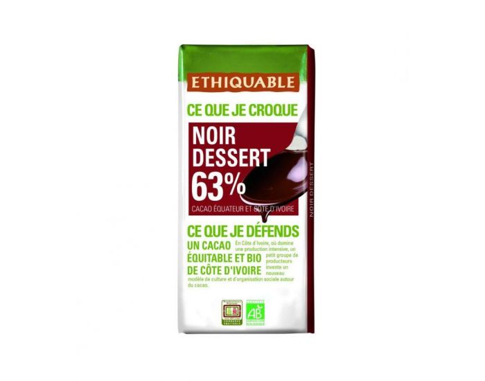 ETHIQUABLE Chocolat Noir Dessert Bio & Equitable - 200 g
