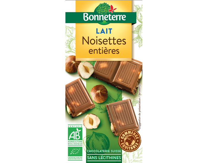 BONNETERRE Chocolat Lait Noisette Entière - 100g