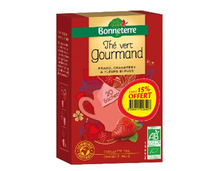 BONNETERRE Th� Vert Fraise Cranberry - OFFRE SP�CIALE