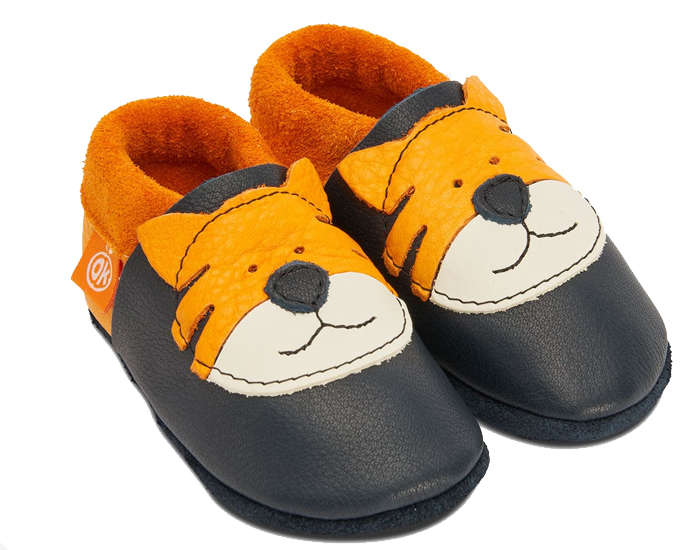 ORANGENKINDER Chaussons en Cuir - Tom le Tigre