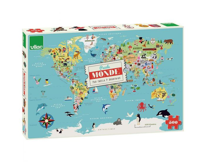 VILAC Puzzle Carte du Monde Ingela P. Arrhenius - D�s 8 ans 