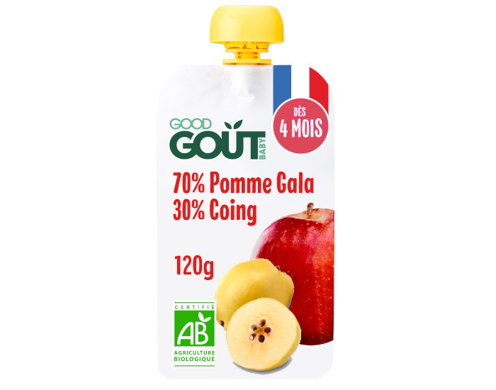 GOOD GOUT Gourde Pomme et Coing - Pure Bb 120g - Ds 6 mois
