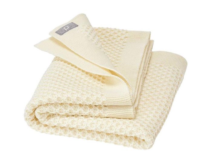 DISANA Couverture Nid d'Abeilles en Laine M�rinos Bio- 80 x 100 cm